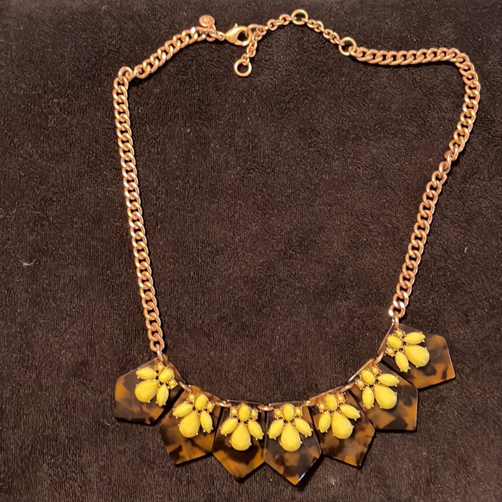 Necklace J Crew Tortoise Shell Neon Yellow